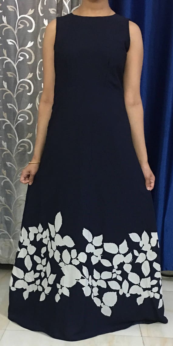 navy blue western dress