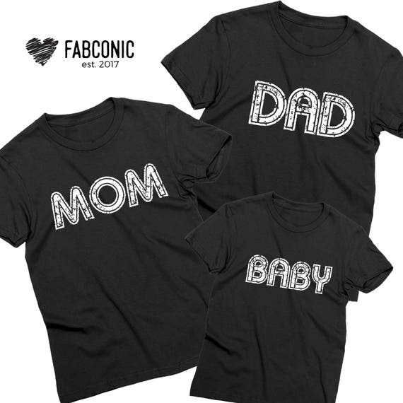 mommy daddy and baby matching shirts