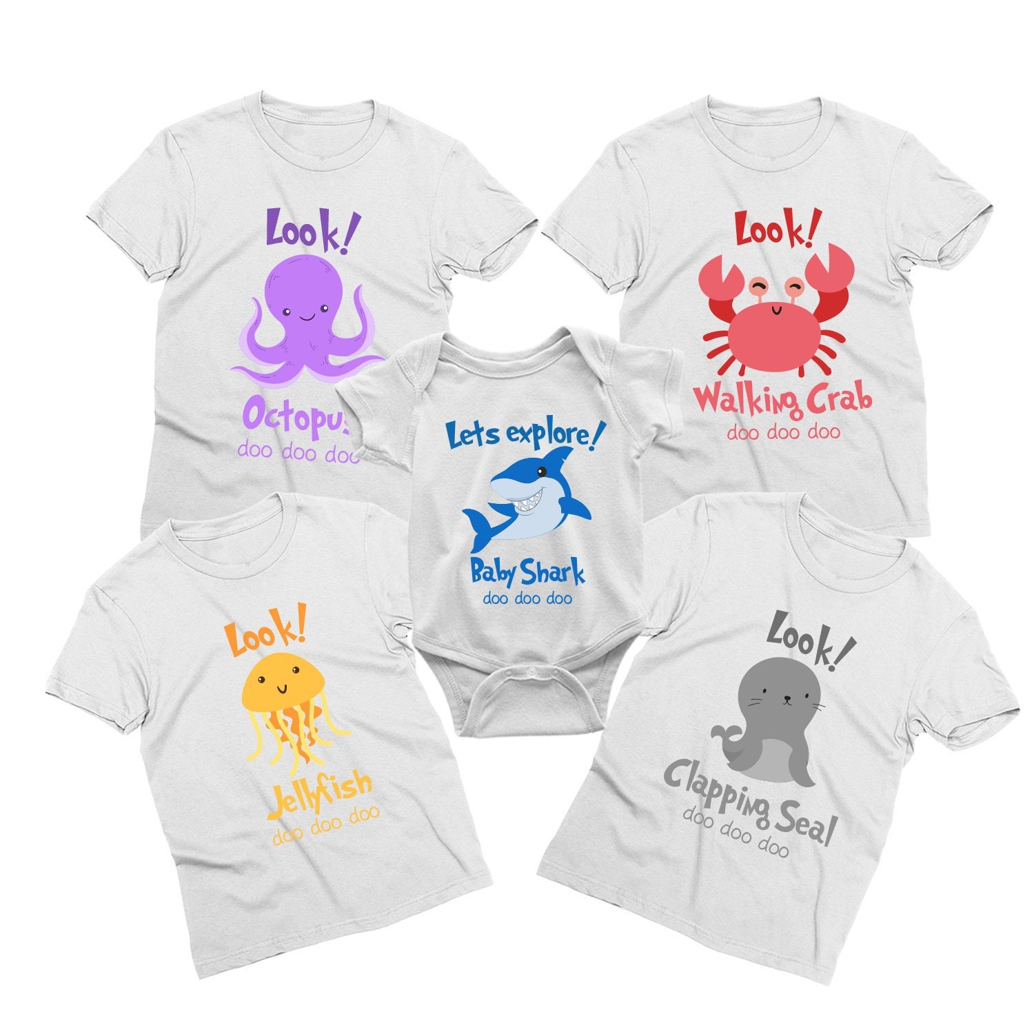 baby shark group costume