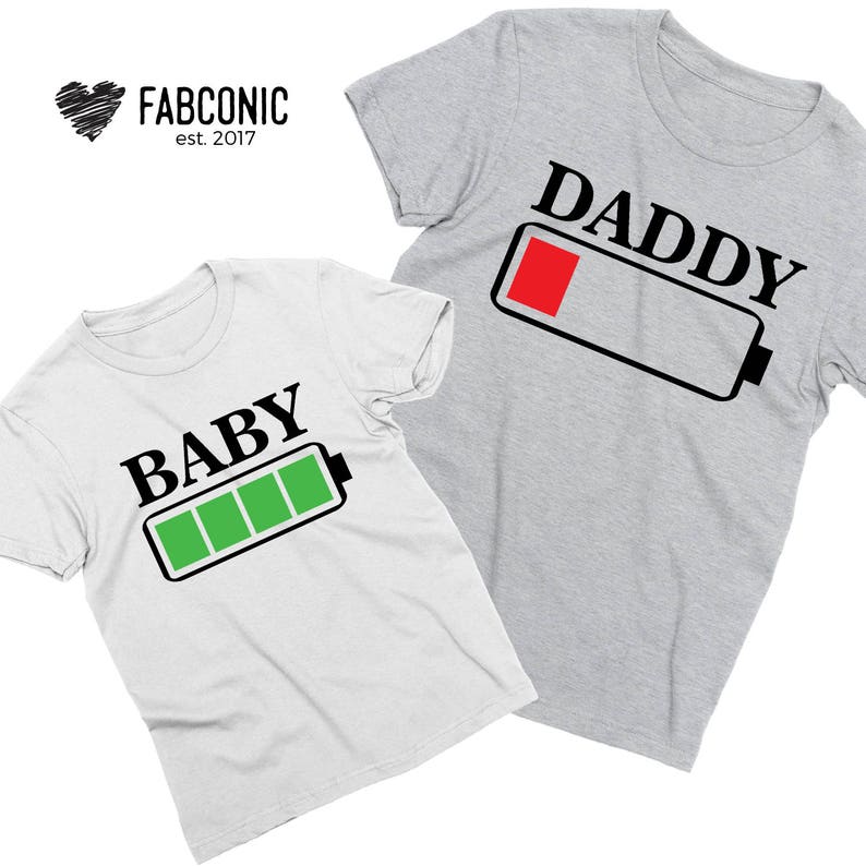 Daddy and me shirts Daddy Baby shirts Daddy Baby Battery | Etsy