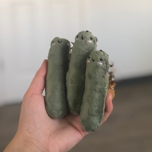 Plush Pickle Keychain // Silly Pickle Lanyard Accessory // Handmade Keychain