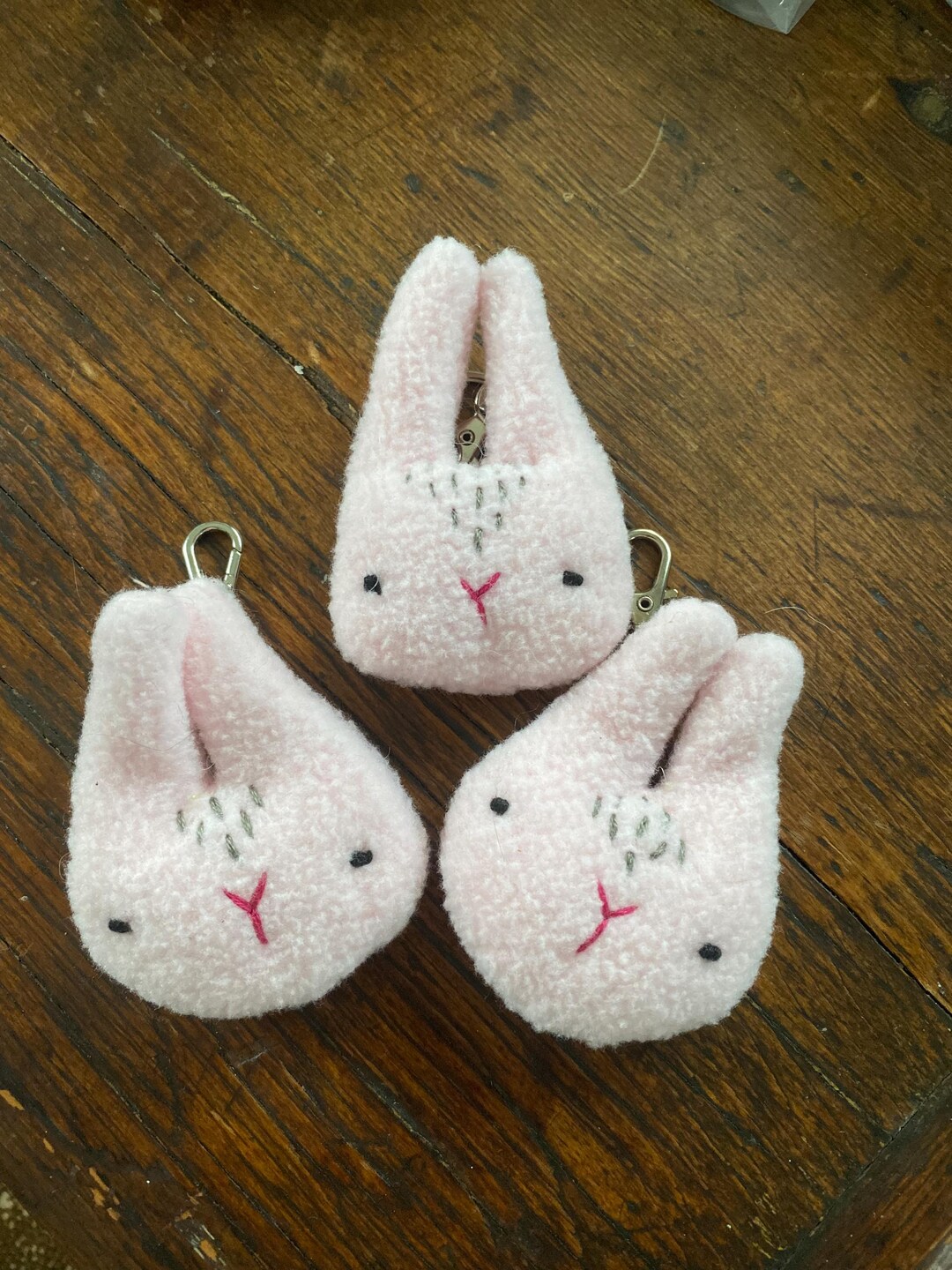 Hand Embroidered Rabbit Keychain // Handmade Plush Bunny Accessory - Etsy