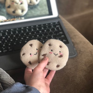 Chocolate chip cookie adorable handmade plushie keychain