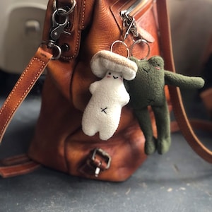 Sporeling mushroom man Keychain // fairy core plush // cottage core keychain