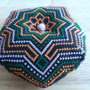 Cross Stitch Pattern Biscornu, Pin Cushion &#39;Colors of the Night&#39;, Biscornu Pattern, PDF pattern