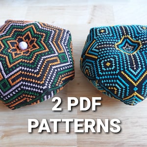 Set of 2 Biscornu Patterns, PDF Patterns, Cross Stitch Biscornu Patterns