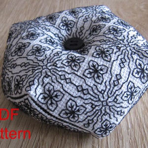Pattern Biscornu &#39;My Favourite&#39;, Blackwork Biscornu Pattern, PDF file, pincushion pattern