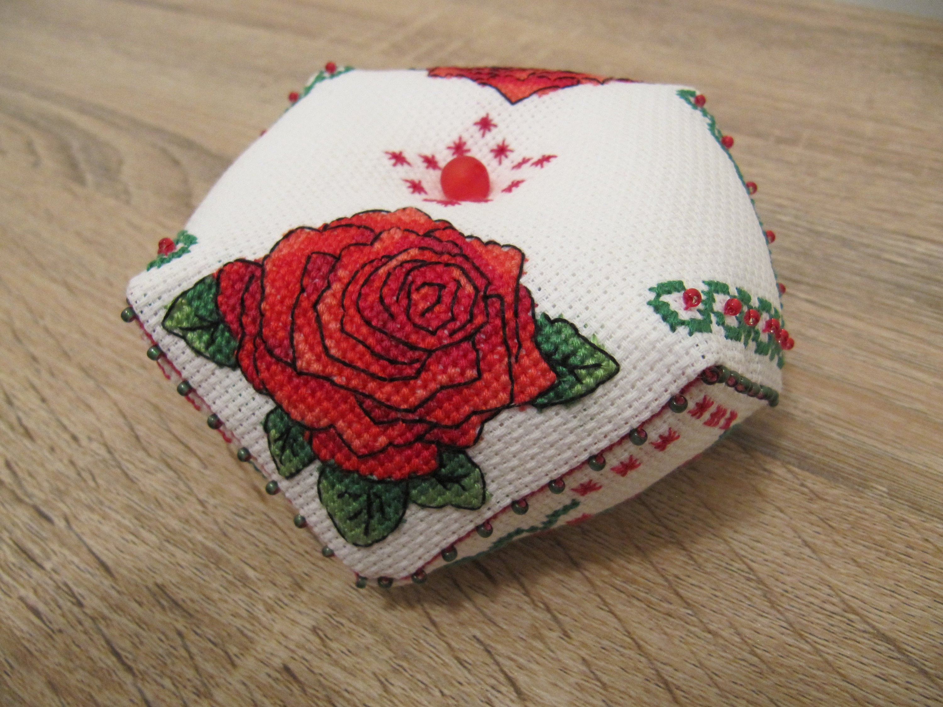Cross Stitch Pattern Biscornu Pin Cushion 'rose' PDF Etsy UK