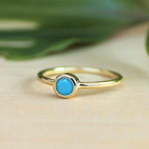 Dainty Gold Turquoise Ring / Gold Stacking Ring / December Birthstone Ring / Minimal Jewelry