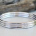 Silber Armreif / 18k Weißgold Filled Armband / Armreif / Minimalistischer Silberschmuck / Armreif für Frauen / 3mm schlichter runder Armreif