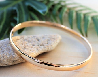 18k Rose Gold Filled Bangle Bracelet / Stacking Bangle / Classic Gold Bracelet / Minimal Gold Bangle