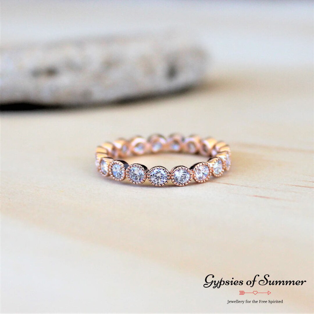 Rose Gold Filled Cubic Zirconia Ring / Stackable Ring / Bridal Wedding ...