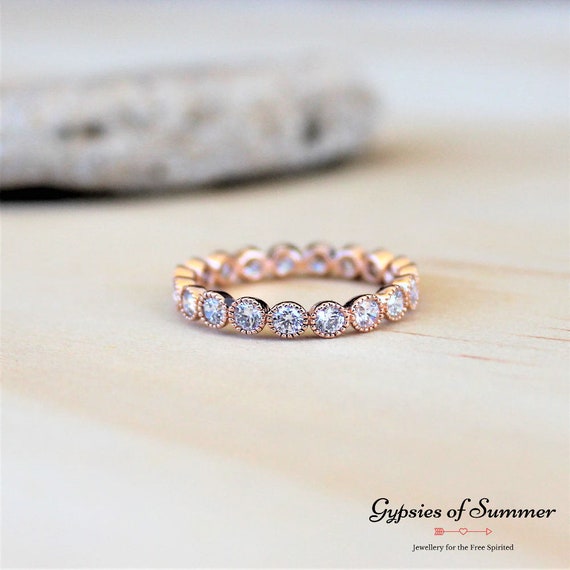 Stacking Rings Rose Gold Cubic Zirconia Rings Rose Gold Cubic