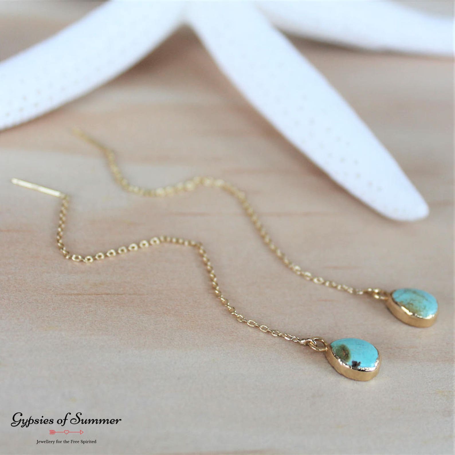 Hanging on a Thread Earrings (Metallic Turquoise) main image 0