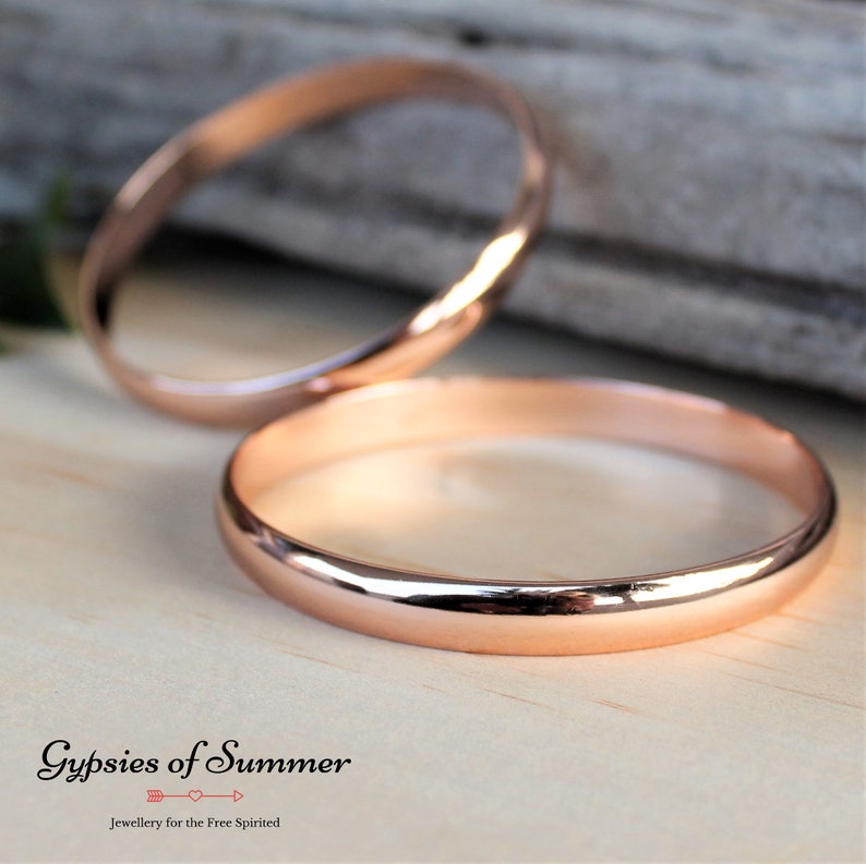 18k Rose Gold Filled Bangle / Stacking Gold Bangle / 8mm Width Etsy