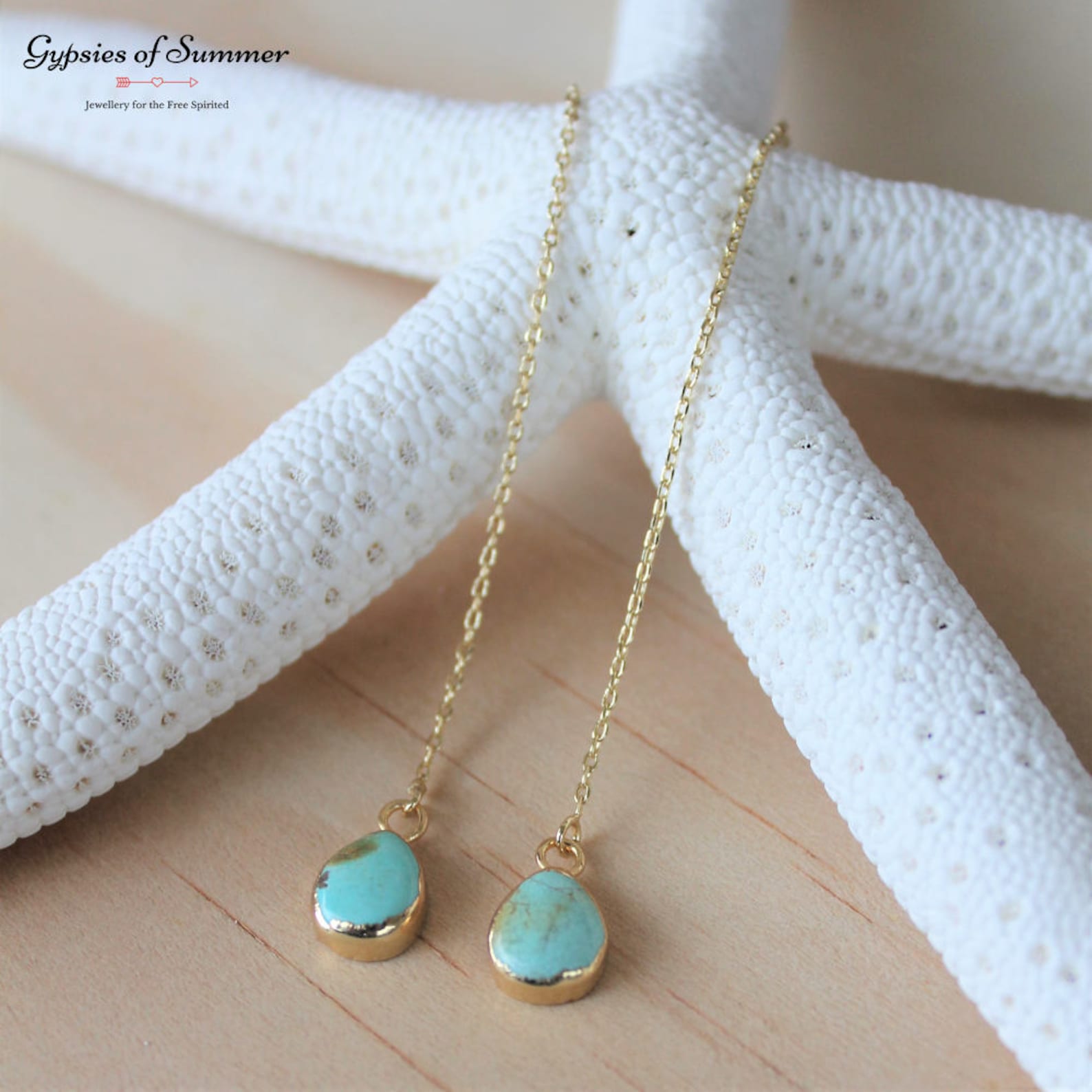 Hanging on a Thread Earrings (Metallic Turquoise) main image 1