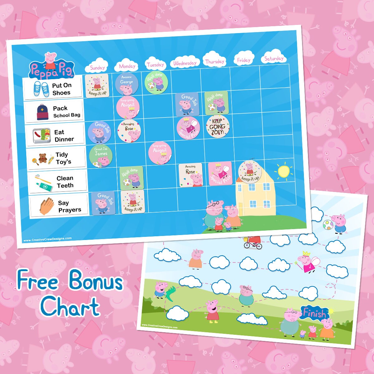 Peppa Pig Reward Chart Reward Chart Reward Chart Printable | Etsy