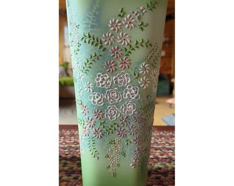 Vintage Beauty Mid Century Holland Mold 12" Handpainted Ceramic Vase 1958 Signed