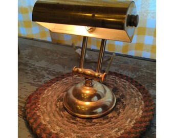 Vintage Extra Small Brass Desk Light Table Night Lamp Adjustable Neck