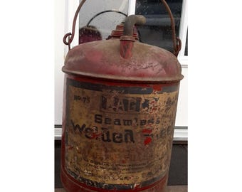 Antique NO. 75 Rare Eagle Outboard Boats Tractors Oil 5 Gallon Can Wellsburg WV