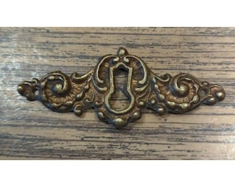 Antique Key Hole Cover Victorian Vintage Old Brass Hardware