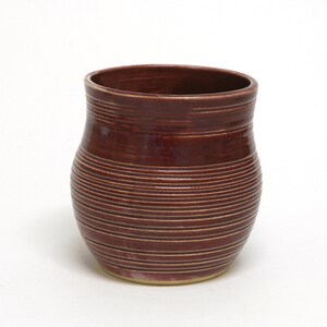 Ceramic vase for your living room or kitchen. Dark-red unique design. Perfect for a small arrangement of flowers. Handmade gift.
