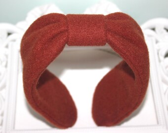 Burnt Orange earmuffs women wool ear warmer comfy headband turban skiing earmuffs headphones winter head accessories