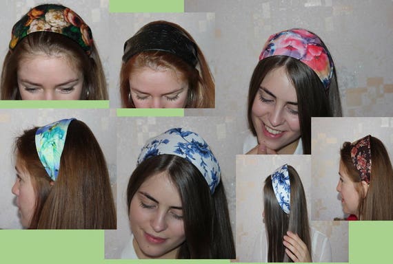 Vine Linen Headband Pink Retro Headband Head Scarf Short Hair Etsy