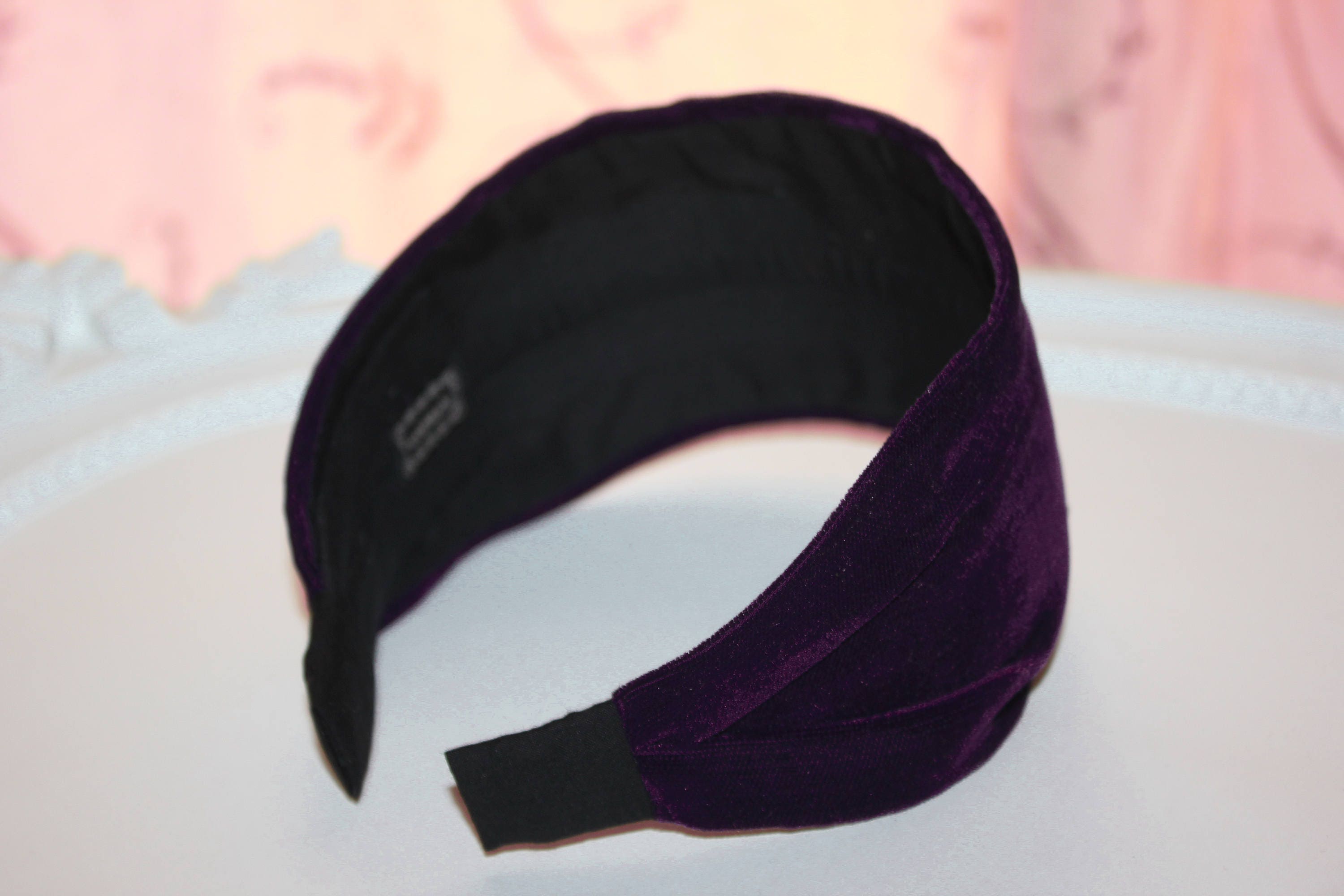 Purple velvet headband turban for women wide adult headbands Etsy