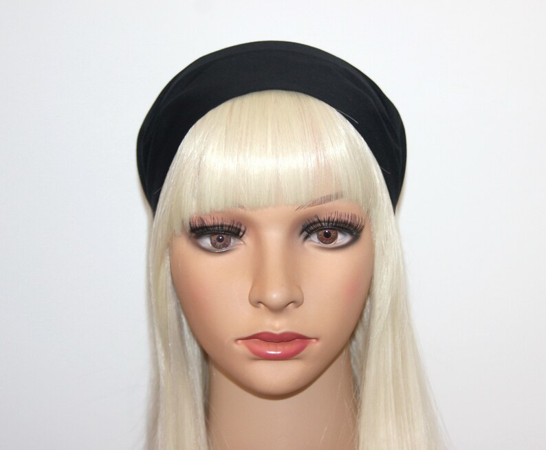 Wide Head Cover for Women 68 Inch Black Cotton Etsy