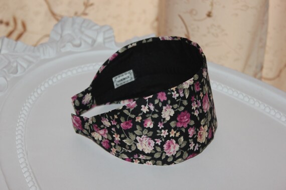 Wide Fabric Headband Boho Head Scarf Women Black And Pink Girl Etsy