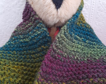 Woodland Tones Hand Knitted Scarf 185cm x 23cm