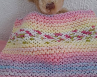 30cm x 24cm Hand Knitted Dolls Blanket