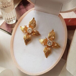 Ear studs  earrings  | Сubic zirconia earrings | Crystal  Wedding  jewelry | Vintage earrings