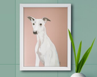 A4 Whippet Print - Pet Wall Art -  Gift for Dog Lover