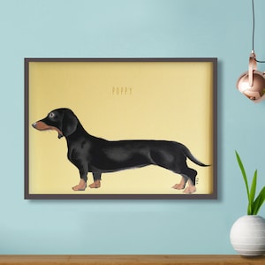 Personalised Dachshund Print - A3 Dachshund Print - Personalised Dog Print - Dachshund Wall Art - Scandinavian Print - Dog illustration