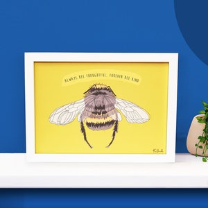 Bee Print - Wildlife Wall Art - Bumble Bee - Insect Wall Art - A4 Print - Bee Poster - Bee Gift - Bee Illustration - New Home Gift