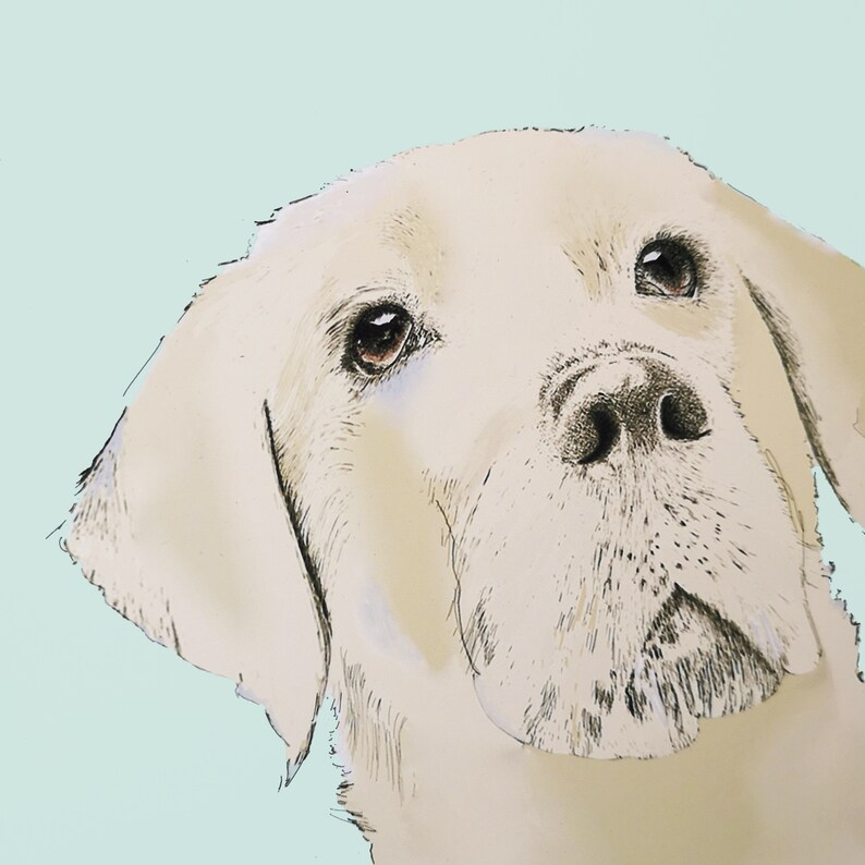 Personalised Yellow Labrador Print - A4 labrador Print - Personalised dog Print - Animal Print image 2