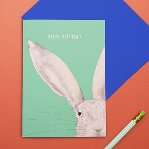 Cartão de aniversário Peter Rabbit - Cartão de coelho - Cartão de felicitações de coelho - Cartão de felicitações de vida selvagem