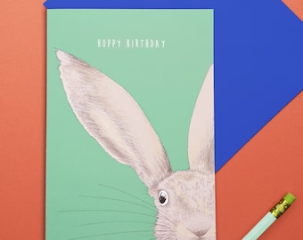 Peter Rabbit Birthday Card - Bunny Card - Rabbit Greeting Card - Wildlife Greeting Card