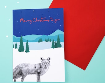 Fox Christmas Card - Christmas Cards - Animal Christmas Cards - Animal Card - card sets - British Wildlife