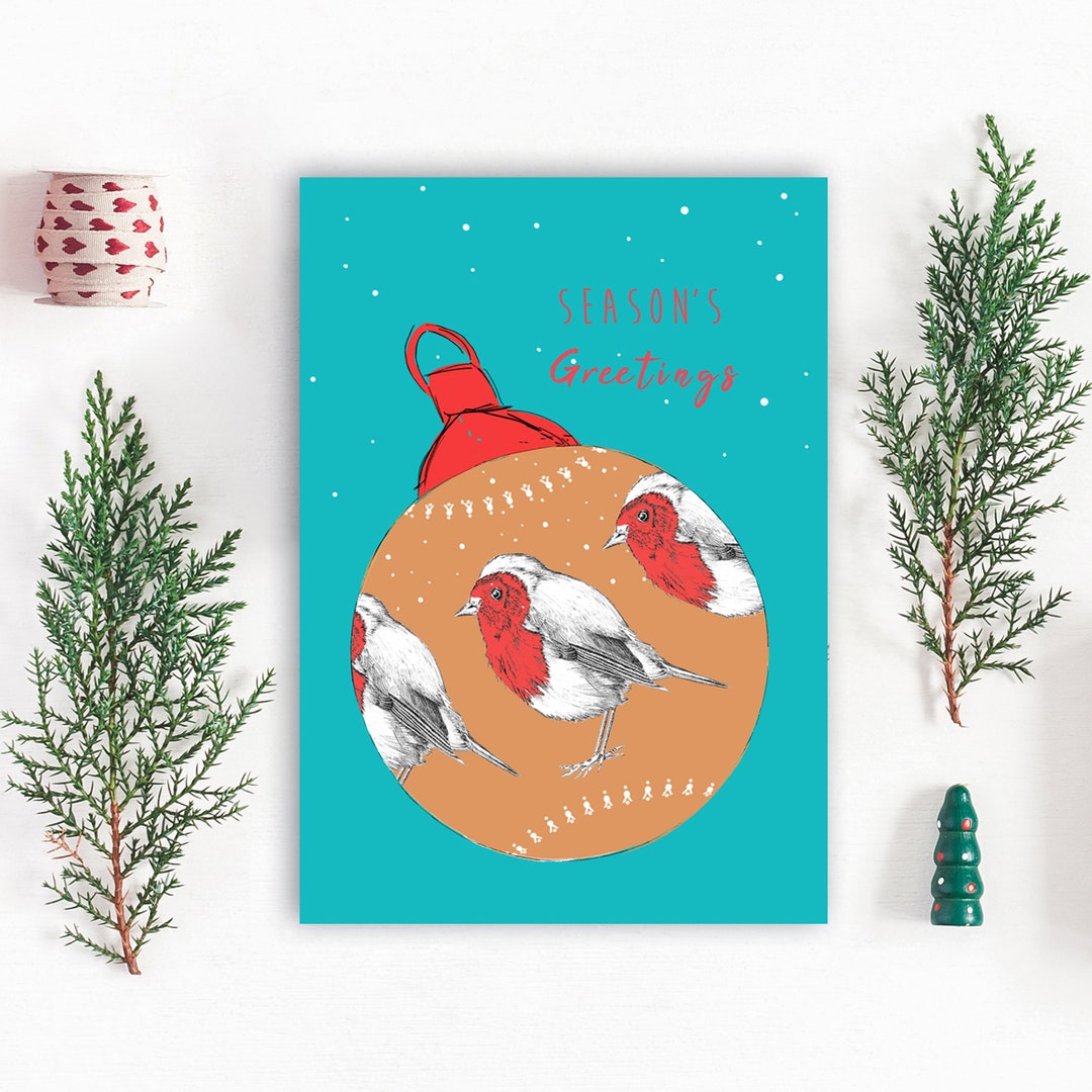 Robin Christmas Card - Winter Christmas Card - Wildlife Christmas Card ...