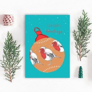 Cartão de Natal Robin - Cartão de Natal de Inverno - Cartão de Natal da Vida Selvagem