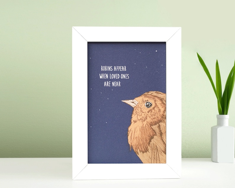 Bird Wall Art Robin Print A3 Robin illustration British Bird illustration Bird Print