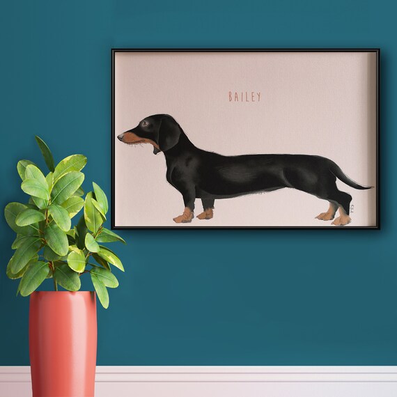 sausage dog wall art