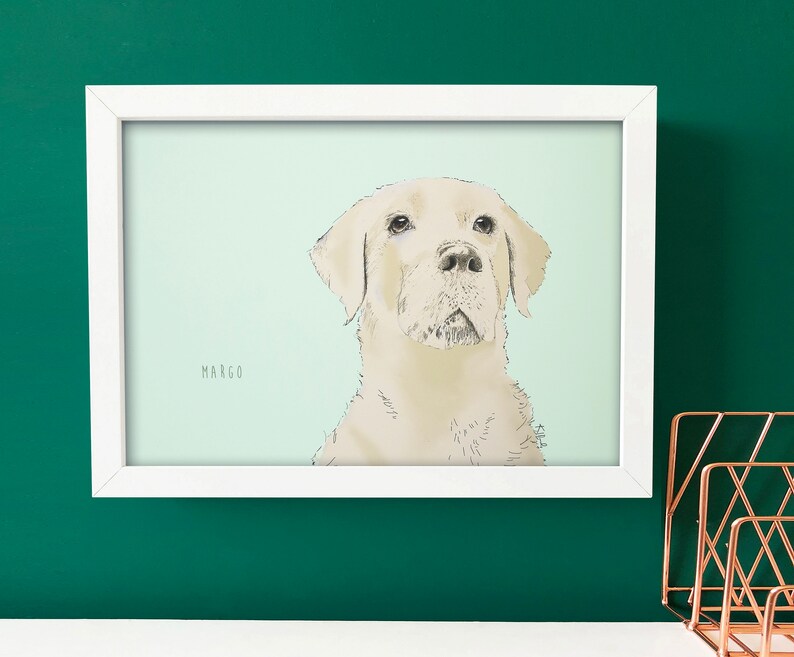 Personalised Yellow Labrador Print - A4 labrador Print - Personalised dog Print - Animal Print image 4
