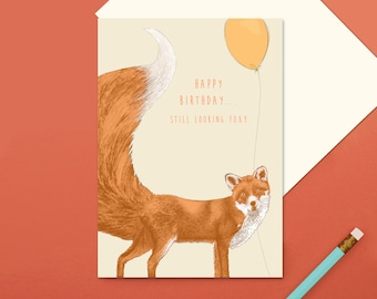 Fox birthday card - Cards for friend- Funny card