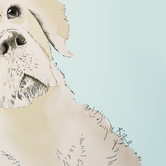 Personalised Yellow Labrador Print A3 labrador Print Personalised dog Print Pet Loss Print