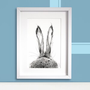 Hare Illustration - A4 Bunny Print -  Rabbit Wall Art