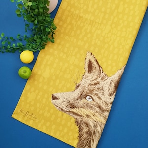 Animal print Tea towel - Mr Fox tea towel - Housewarming gift